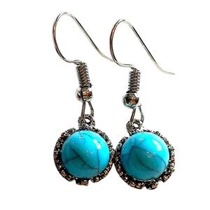 Turquoise Silver Dangle Earrings